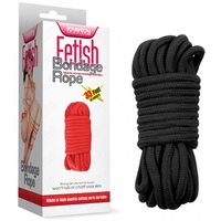 Веревка для бондажа черная Fetish Bondage Rope 10 м